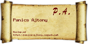 Panics Ajtony névjegykártya